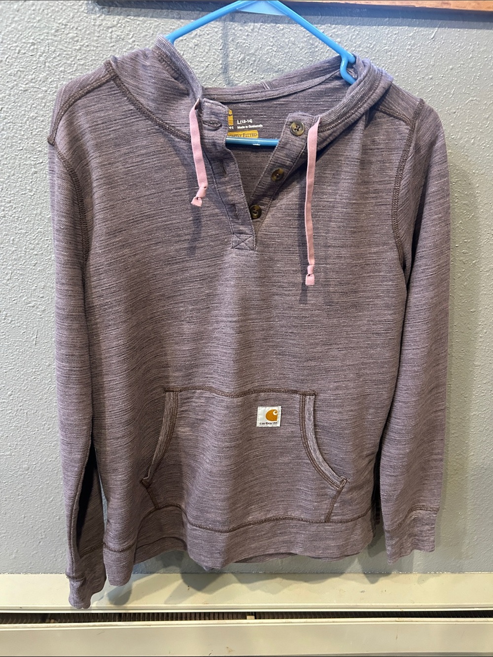 Carhartt Women’s Norwalk Henley Heather Purple Pullover Hoodie
